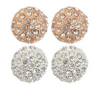 EXAOMBLE 4 Stück Strassknöpfe aus Legierung zum Annähen 18mm Große Zierknöpfe in Silber und Gold für Kleidung und Selbstgemachte Handarbeiten