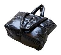 EXAOMBLE Große Damenhandtasche aus Neopren Geräumig und Leicht zu Tragen Ästhetische Schultertasche in Schwarz für Alltag und Freizeit