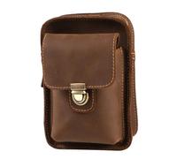EXAOMBLE Multifunktionale Outdoor Leder Hüfttasche für Handy Gürteltasche mit Anti Verlust Funktion Robuste Tragbare Bauchtasche für Laufen Camping und Erholung