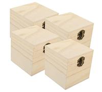 EXCEART 4stücke Teiliges Naturbelassene Holz-kästchen Mit Schloss Und Deckel Kleine Aufbewahrungsboxen Aus Massivem Holz Sichere Schmuckkästchen Und Praktische Geschenkboxen Für Schmuck Er