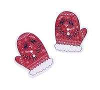 EXCEART 50stücke Holzknöpfe in Handschuhform Für Weihnachten Kleine Knöpfe Aus Holz Für Diy Nähen Und Basteln