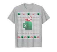 Excel REF Fehler Tabellenkalkulation Hässlicher Weihnachtspullover T-Shirt, Herren, Grau Meliert, 6XL