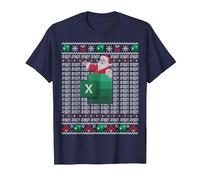 Excel REF Fehler Tabellenkalkulation Hässlicher Weihnachtspullover T-Shirt, Herren, Marineblau, 6XL