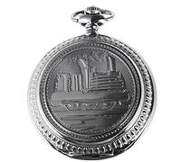 Excellanc Analog Taschenuhr mit Quarzwerk Dampflok Zug 480372000058 Schwarz Gehäuse im Maße 52mm x 17mm mit Ziffernblattfarbe Weiß und Mineralglas