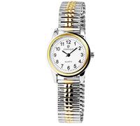 Excellanc Classique Damen-Uhr Zugarmband aus Edelstahl 20cm ⌀28 mm 14mm breit gut lesbar silberfarbig goldfarbig Geschenk für Frauen