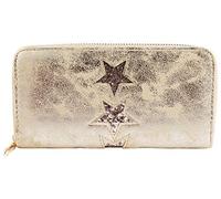 Excellanc Damen Geldbörse Lederimitat Beige Sterne Format 19 x 10 cm