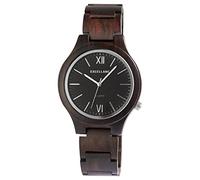 Excellanc Damen-Holzuhr Faltschließe Leuchtzeiger Analog Quarz 1800237 (Sandeldholz Silberfarbig)