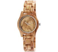 Excellanc Damen - Holzuhr Holzarmband Edelstahl Faltschließe Analog Quarz 1800156