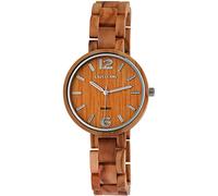 Excellanc Damen-Holzuhr Leuchtzeiger Faltschließe Analog Quarz 1800235 (Olivenholz)