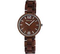 Excellanc Damen-Holzuhr Leuchtzeiger Faltschließe Analog Quarz 1800235 (Walnussholz)