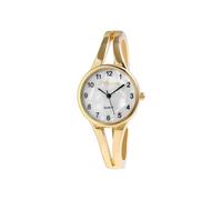 Excellanc Damen-Spangenuhr Metall Armreif Perlmutt Zifferblatt Länge 18 cm goldfarbig weiß Perlmutt Quarz-Armbanduhr