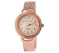 Excellanc Damen-Spangenuhr Metall Perlmutt Mode Elegant Analog Quarz 1800234 (roségoldfarbig)