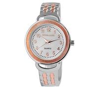 Excellanc Damen-Spangenuhr Metall Perlmutt Mode Elegant Analog Quarz 1800234 (silberfarbig roségoldfarbig)