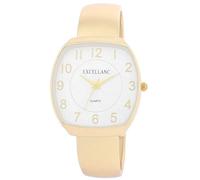 Excellanc Damen-Spangenuhr Metallarmband Armreif lesbare Ziffern eckiges Gehäuse Länge 15 cm Quarz-Armbanduhr Geschenkidee für Frauen (Gold/Weiß)