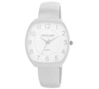 Excellanc Damen-Spangenuhr Metallarmband Armreif lesbare Ziffern eckiges Gehäuse Länge 15 cm Quarz-Armbanduhr Geschenkidee für Frauen (Silber/Weiß)
