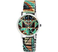 Excellanc Damen-Uhr Armbanduhr Zugarmband Zugband Edelstahl bunt 1700075 (grün)