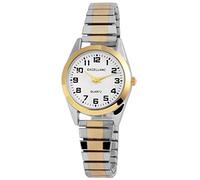 Excellanc Damen-Uhr Zugarmband aus Edelstahl 20cm ⌀29mm 14mm breit gut lesbar silberfarbig goldfarbig Geschenk für Frauen