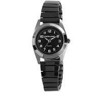 Excellanc Damen-Uhr Zugarmband aus Edelstahl schwarz länge 20cm ⌀29mm 14mm gut lesbar Geschenk für Frauen Comfort Fit