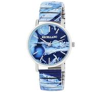 Excellanc Damen-Zugbanduhr Edelstahl Ø 36 mm Motiv Bunt Print Analog Quarz 1700060 (Hellblau)