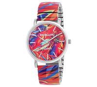 Excellanc Damen-Zugbanduhr Edelstahl Ø 36 mm Motiv Bunt Print Analog Quarz 1700060 (Rosegold)