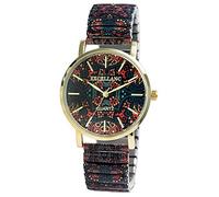 Excellanc Damen-Zugbanduhr Edelstahl Ø 36 mm Motiv Bunt Print Analog Quarz 1700060 (schwarz rot blau beige)