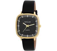 Excellanc Damenuhr aus Kunstleder in Schwarz, in Einer Länge von 23.5 cm, Klassisches Design für Jede Frau
