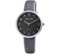 Excellanc Damenuhr aus Kunstleder in Silber, in Einer Länge von 22.5 cm, Klassisches Design für Jede Frau