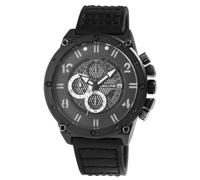 Excellanc Elite Herren Armbanduhr Schwarz Analog Datum Chronograph Silikon Quarz 5 Bar