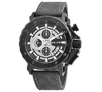 Excellanc Elite Herrenuhr Schwarz Analog Datum Chronograph Kunst-Leder Quarz 3 Bar Armbanduhr