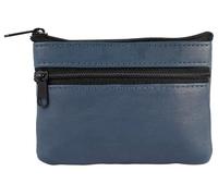 Excellanc Geldbörse für Unisex aus Leder in Blau, Geldbeutel mit Reißverschluss in 8 x 11 x 1 cm