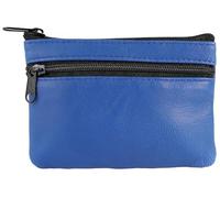 Excellanc Geldbörse für Unisex aus Leder in Blau, Geldbeutel mit Reißverschluss in 8 x 11 x 1 cm