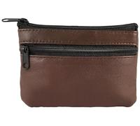 Excellanc Geldbörse für Unisex aus Leder in Braun, Geldbeutel mit Reißverschluss in 8 x 11 x 1 cm