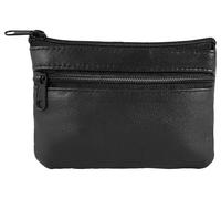 Excellanc Geldbörse für Unisex aus Leder in Schwarz, Geldbeutel mit Reißverschluss in 8 x 11 x 1 cm