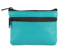 Excellanc Geldbörse für Unisex aus Leder in Türkis, Geldbeutel mit Reißverschluss in 8 x 11 x 1 cm