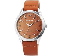 Excellanc Herren-Uhr Kunstleder Armband Dornschließe Analog Quarz 2900068 (braun)