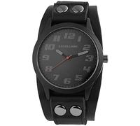 Excellanc Herren-Uhr Kunstleder Armband Dornschließe Analog Quarz 2900085 (schwarz)