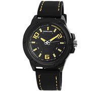 Excellanc Herren-Uhr Kunstleder Armband Dornschließe Analog Quarz 2900088 (schwarz gelb)