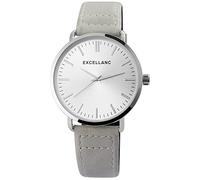 Excellanc Herren-Uhr Kunstleder Armband Dornschließe Analog Quarz 2900091 (grau)