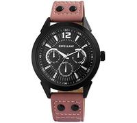 Excellanc Herren-Uhr Kunstleder Armband Dornschließe Analog Quarz 2900094 (braun)