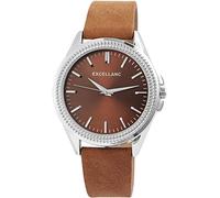 Excellanc Herren-Uhr Kunstleder Armband Dornschließe Analog Quarz 2900095 (braun)