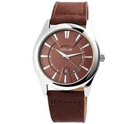Excellanc Herren-Uhr Kunstleder Armband Dornschließe Analog Quarz 2900096 (braun)