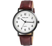 Excellanc Herren-Uhr Kunstleder Armband Dornschließe Analog Quarz 2900210 (braun)