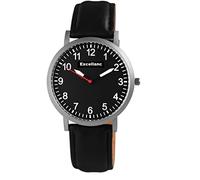 Excellanc Herren-Uhr Kunstleder Armband Dornschließe Analog Quarz 2900210 (schwarz)