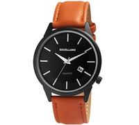 Excellanc Herren-Uhr Kunstleder Armband Dornschließe Datum Analog 2900178 (Hellbraun schwarz)