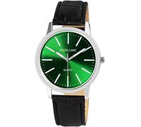 Excellanc Herren-Uhr Kunstleder Dornschließe lechtzeiger Analog Quarz 2900231 (schwarz grün)