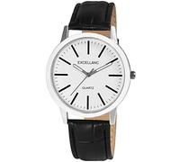 Excellanc Herren-Uhr Kunstleder Dornschließe lechtzeiger Analog Quarz 2900231 (schwarz weiß)
