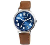 Excellanc Herren-Uhr Kunstleder Dornschließe Leuchtzeiger Analog Quarz 2900232 (braun blau)