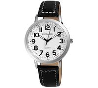 Excellanc Herren-Uhr Kunstleder Dornschließe Leuchtzeiger Analog Quarz 2900232 (schwarz weiß)