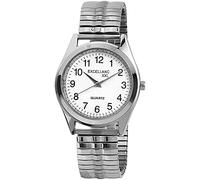 Excellanc Herren-Uhr Zugband Edelstahl Comfort fit Analog Quarz 2700014 (silberfarbig weiß)