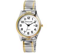 Excellanc Herren-Uhr Zugband Edelstahl Comfort fit Datum Analog Quarz 2700021 (silberfarbig goldfarbig weiß)